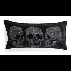 Magaschoni Skull Head Rhinestone Crystal Pillow